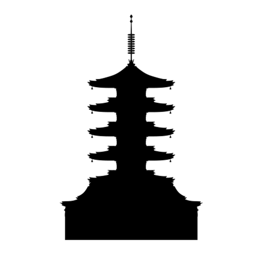 Picture of Asakusa Temple 82 (Wall Decals: Monument Silhouettes)