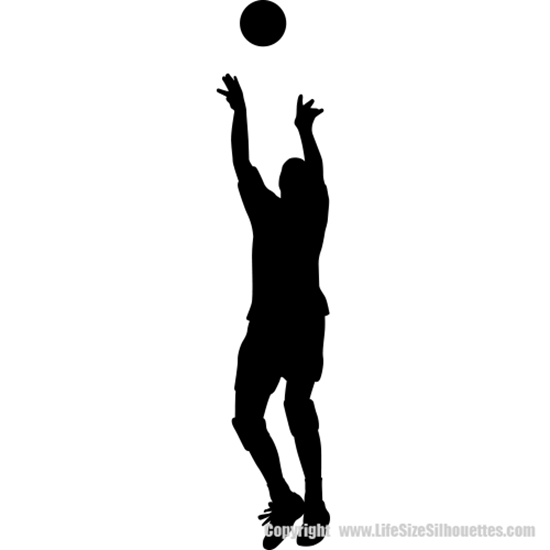 VOLLEYBALL PLAYER SILHOUETTES (Wall Decor) Vinyl Decals